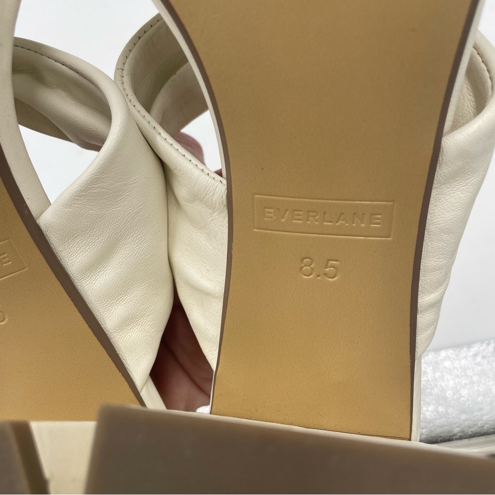 NEW Everlane Cream‎ Italian Leather Day Twist Heel in Size 8.5 - Picture 10 of 11